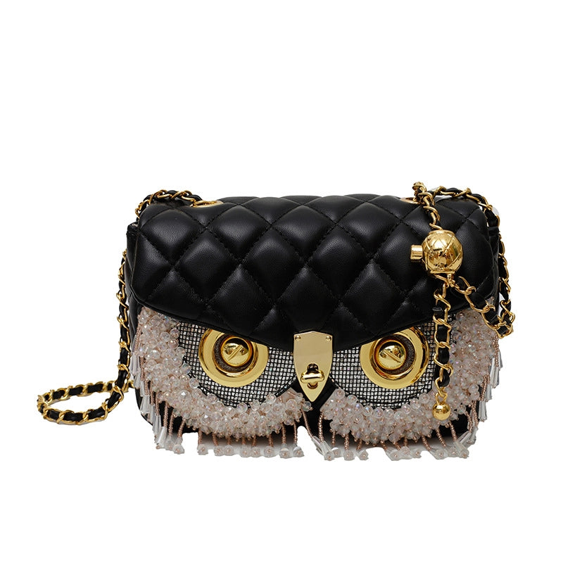 Women's Small Pu Leather Geometric Elegant Streetwear Tassel Square Lock Clasp Square Bag