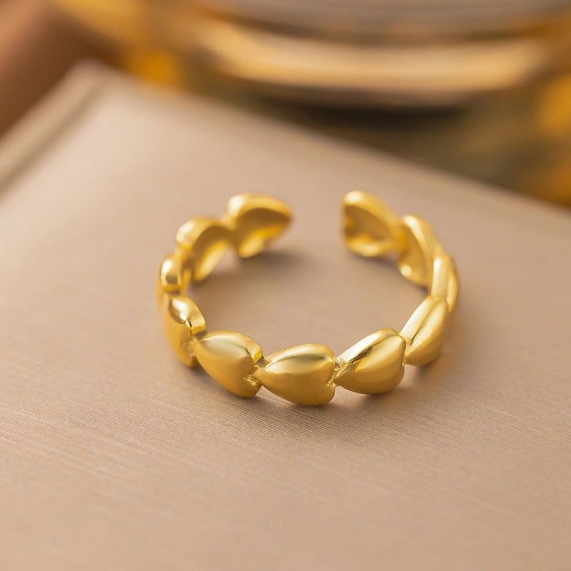 Minimalist Heart Shape Titanium Steel Plating Rings