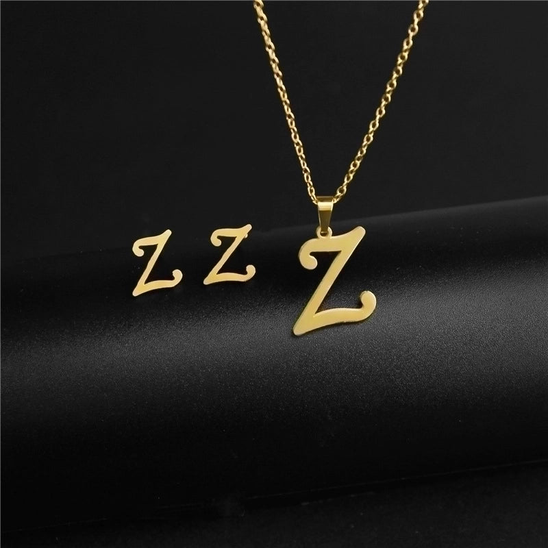 Minimalist Letter Stainless Steel Polishing No Inlaid