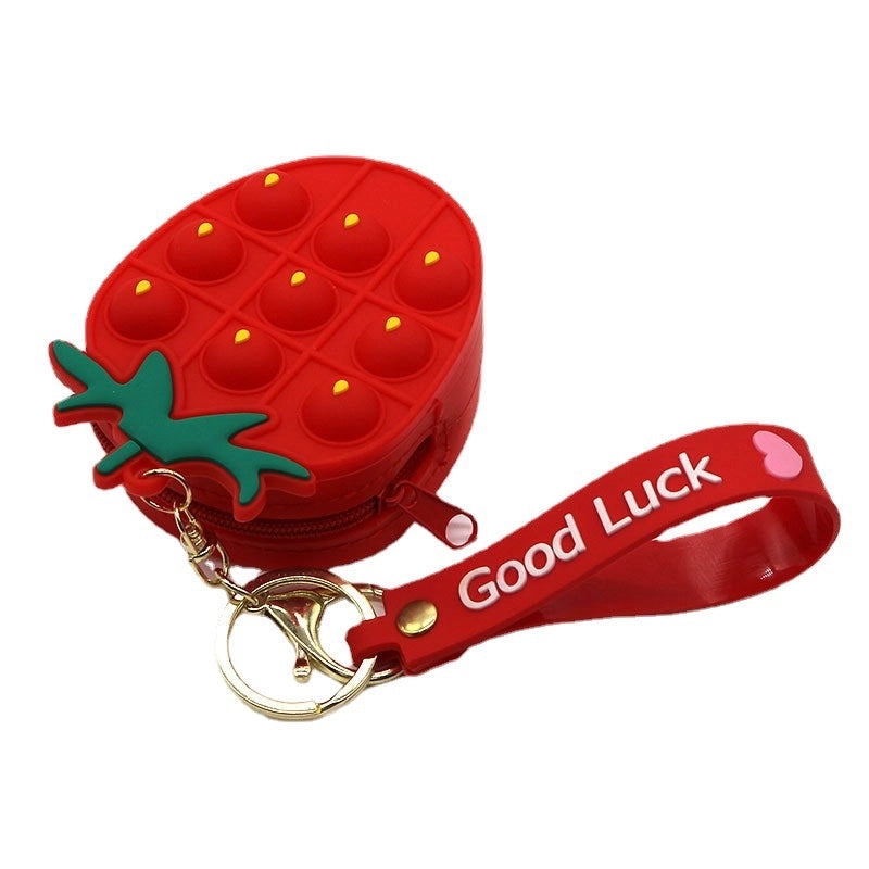 Unisex Fruit Silica Gel Zipper Coin Purses