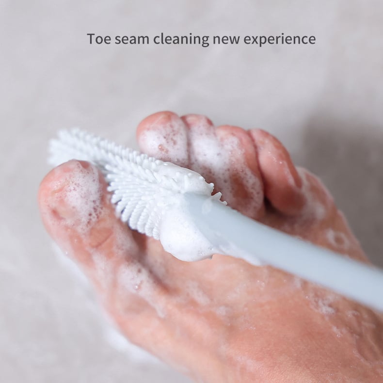 (2PCS/ SET) Long Handled Silicone Toe Crevice Cleaning Brush & Exfoliating Brush