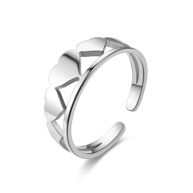 Heart Titanium Steel 18K Gold Plated Carving
