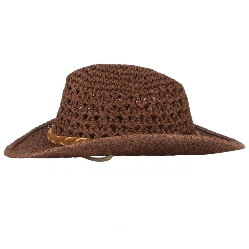 Hot Selling Hat Retro Western Cowboy Men Summer Beach Sunshade Jazz Straw Hat