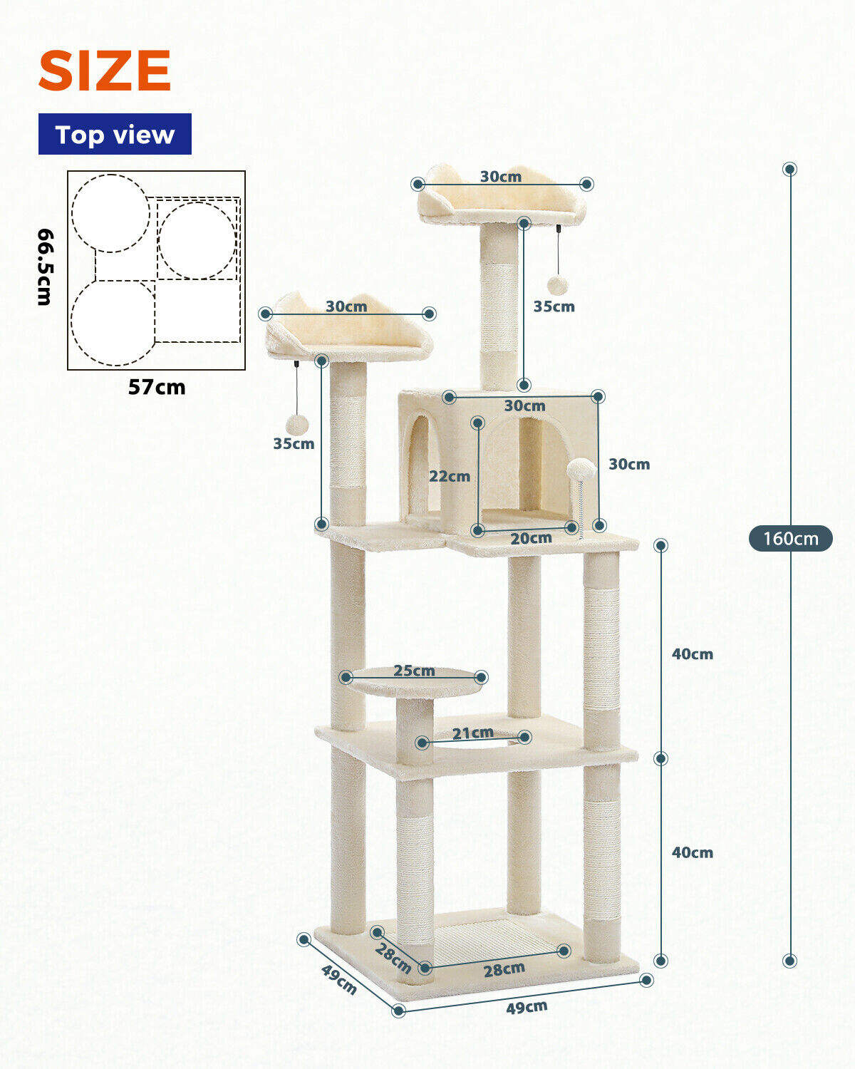 160cm Cat Scratching Post / Tree / Pole