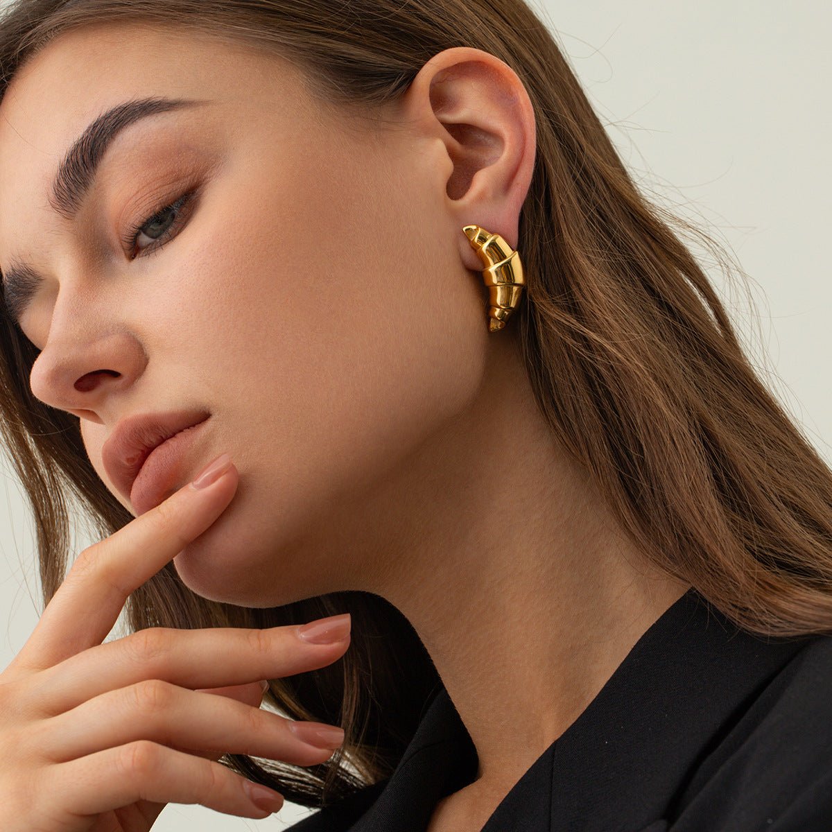 Circle Geometric Stainless Steel 18K Gold Plated Earrings