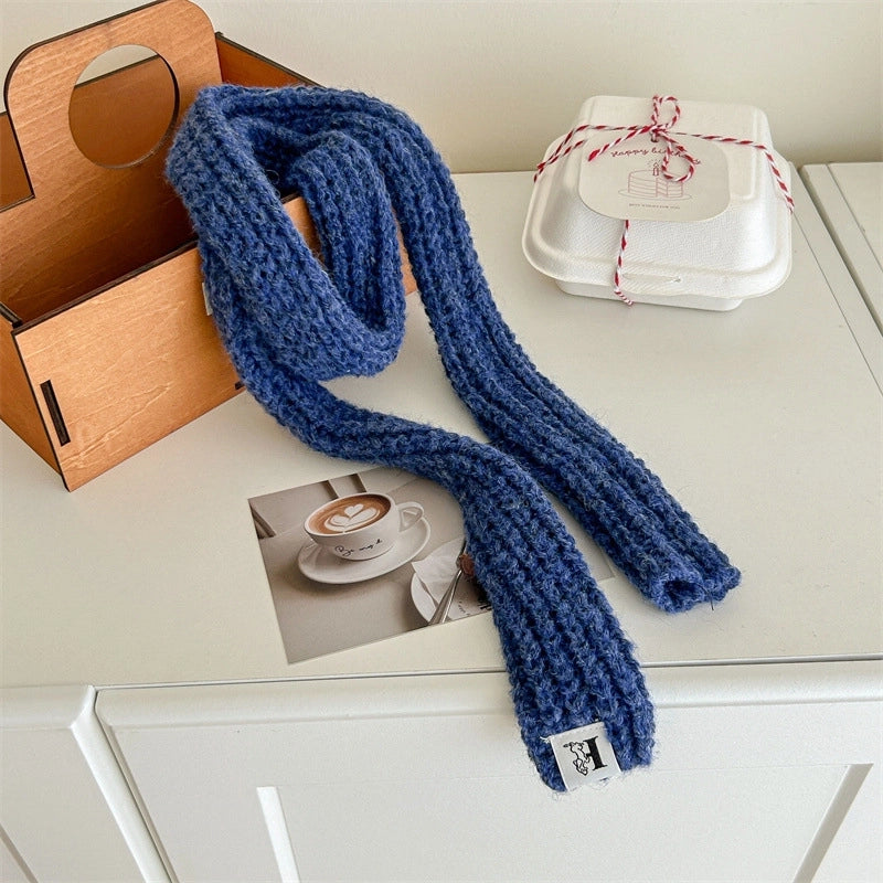 Women's Minimalist Solid Color Acrylic Knitted Scarf