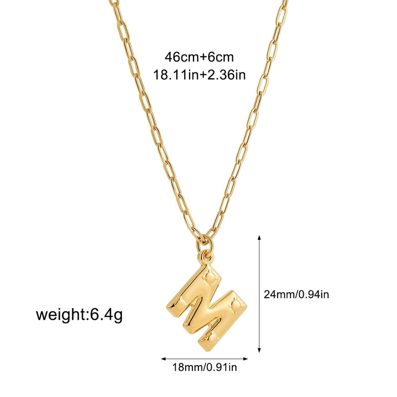 Preppy Style Solid Color Shiny Letter 304 Stainless Steel Pendant Necklace