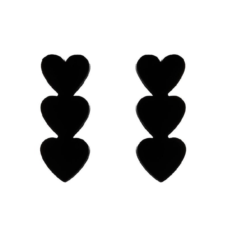 Fashion Heart Shape Stainless Steel Ear Studs 1 Pair