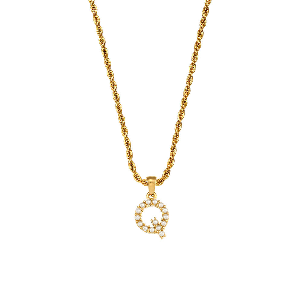 Fashion Letter Geometric Stainless Steel 18K Gold Plated Necklaces