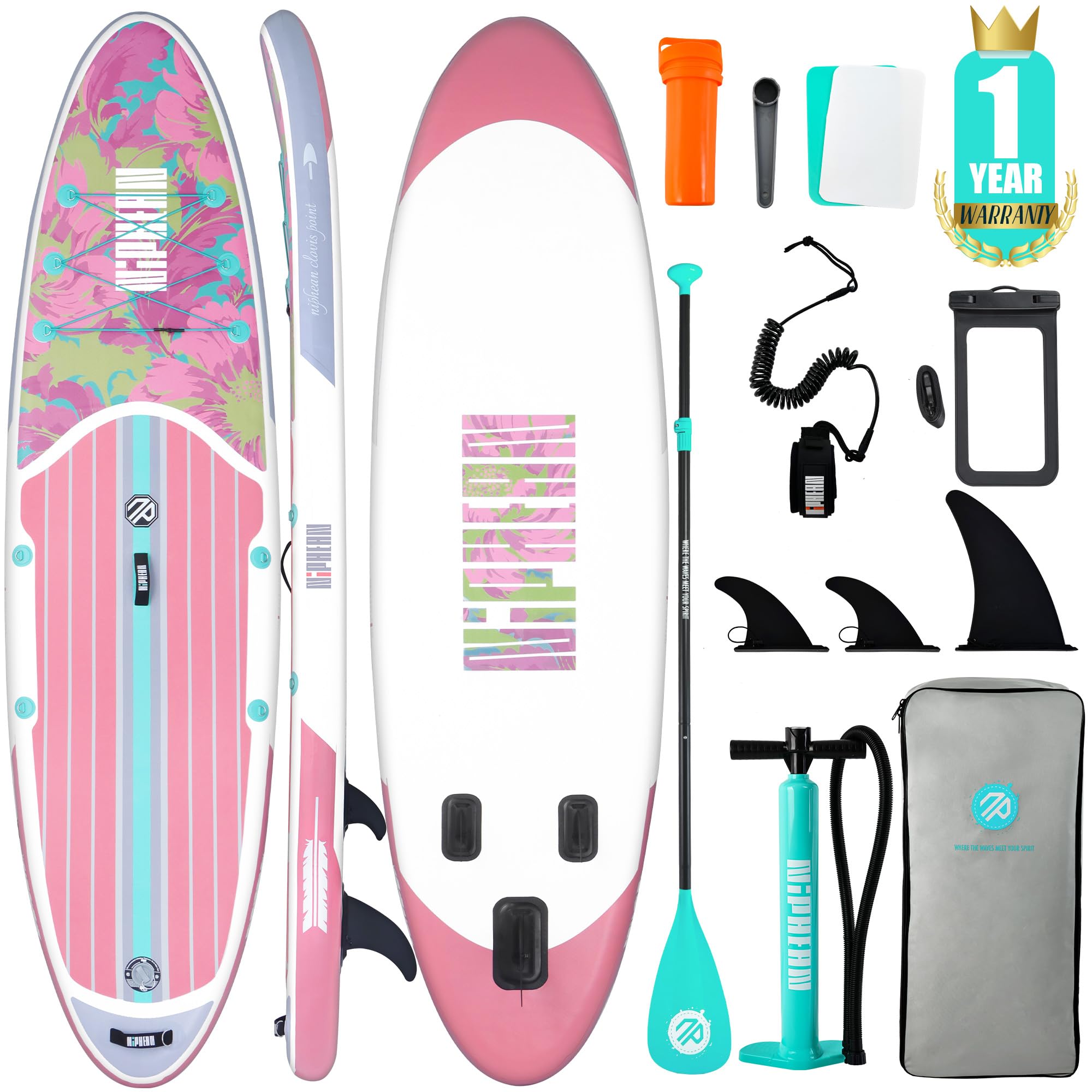 Inflatable Stand Up Paddle Board with SUP Accessories, Non-Slip EVA Deck, 10'6 Inch Inflatable Paddle Board