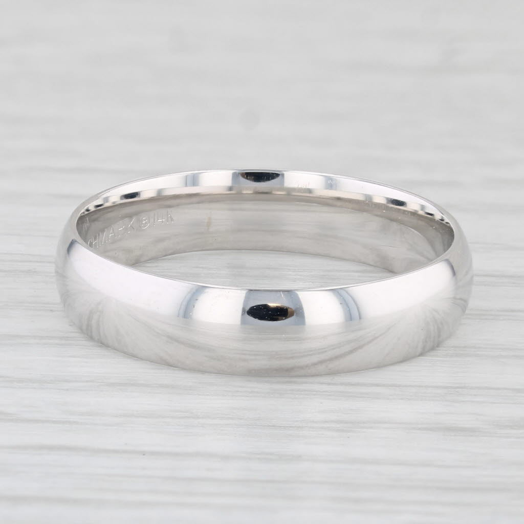 Classic Men's Wedding Band 14k White Gold Size 10-10-25 Ring