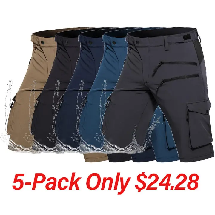 5-pack Men's Hiking Cargo Shorts Quick Dry Athletic Shorts