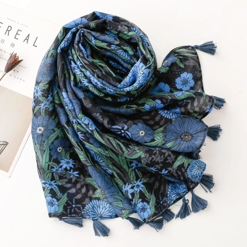 Women's Fashion Color Block Polyester Winter Scarves