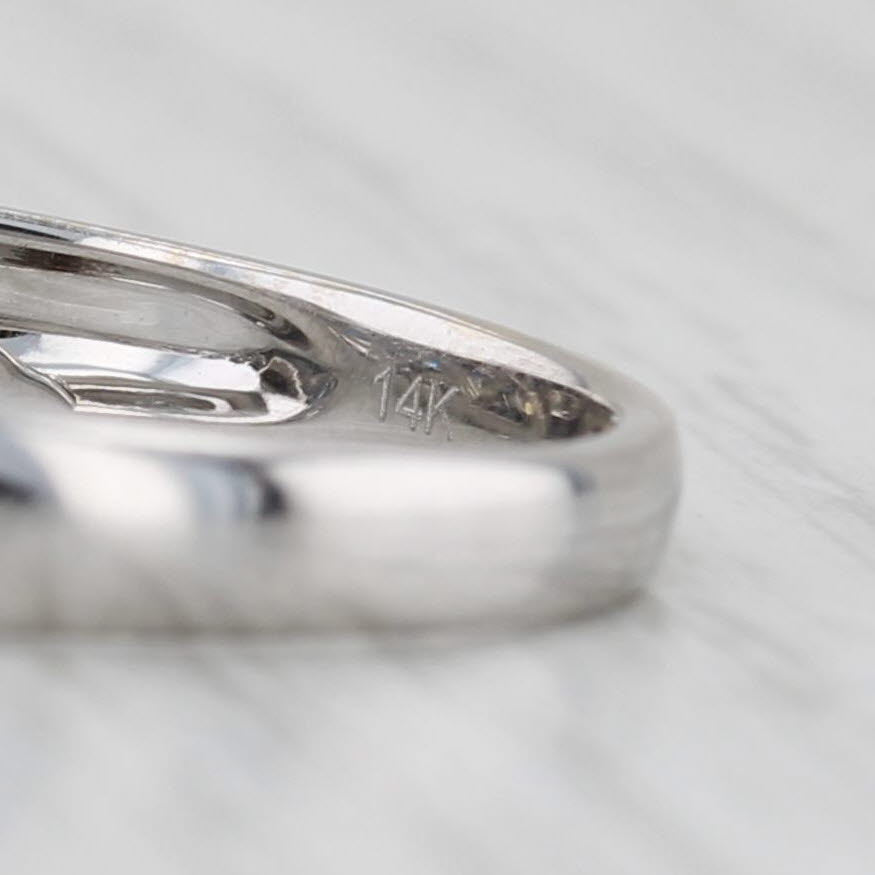 Effy 0.41ctw Sapphire Diamond Ring 14k White Gold Wedding Band Sz 9.25 Stackable