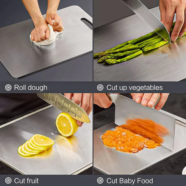 Stainless Steel Kitchen Chopping Board 41 x 31 Cm (Big Size) 306 Food Grade Steel