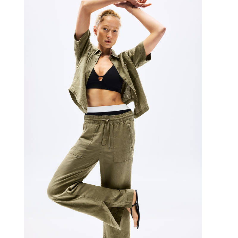 Retreat Linen High Rise Wide Leg Pant