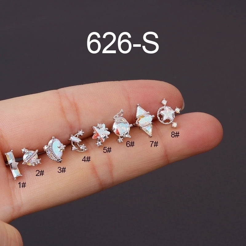 Ear Cartilage Rings & Studs Geometric 316L Stainless Steel  Copper Plating