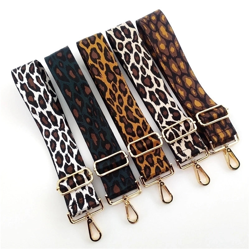 New Widened Thick Leopard Jacquard Webbing Accessories Straps