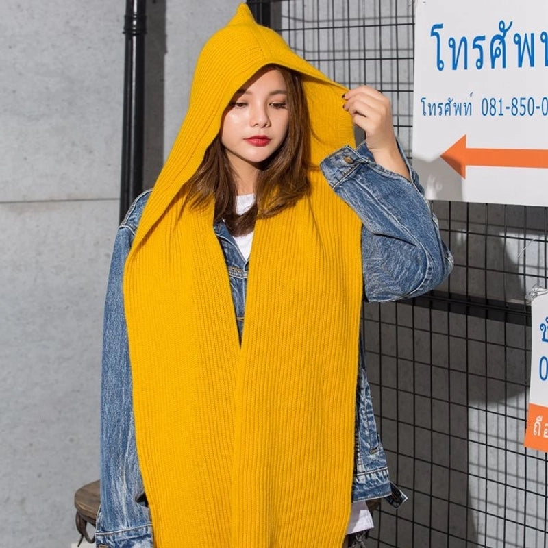 Fashion Knitted Hat Autumn And Winter Air Conditioning Shawl Integrated Parent-child Scarf