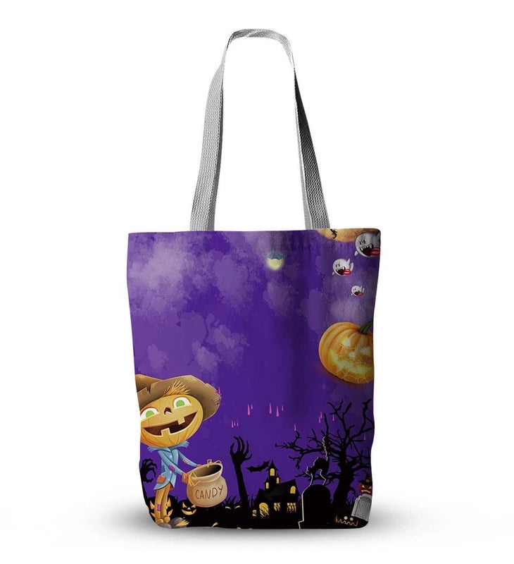 Women's Casual Pumpkin Bat Ghost Shopping Bags