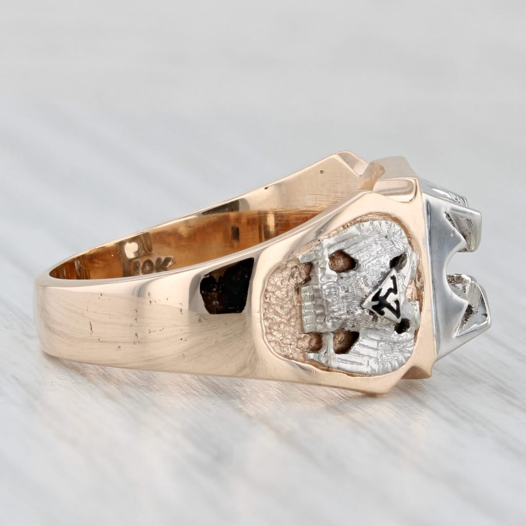 New Masonic Semi Mount Ring 10k Gold Shriners Scottish Rite Size 10.5