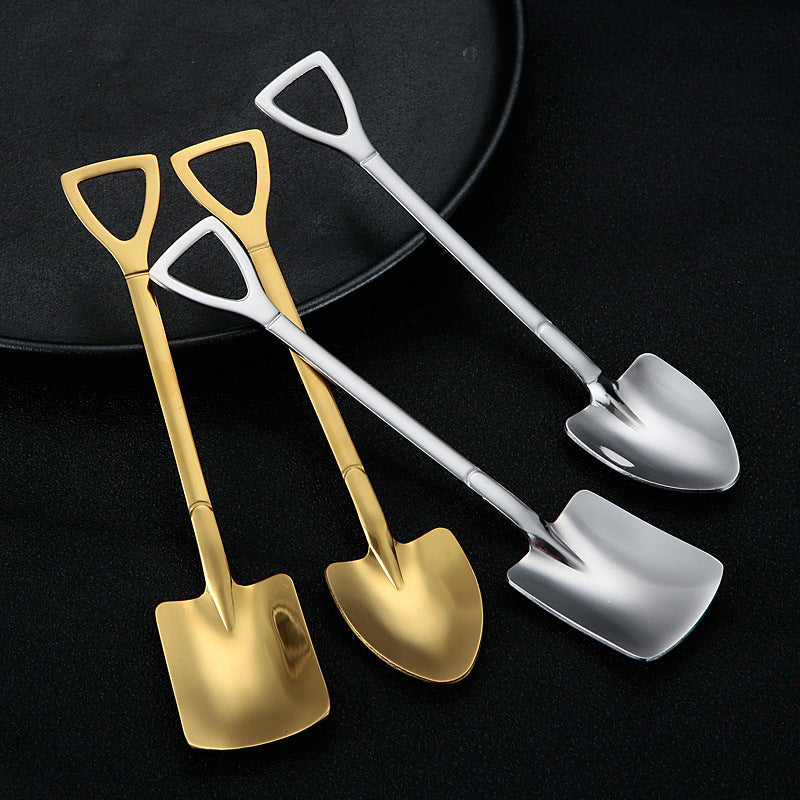 4-piece Stainless Steel Shovel Teaspoon Set