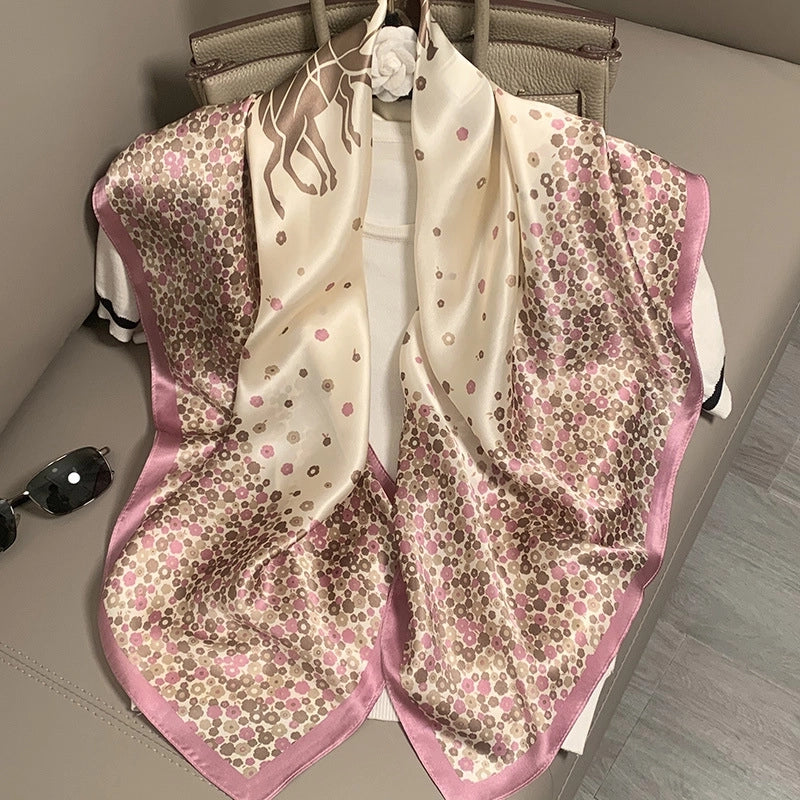 Women's Elegant Minimalist Printing Silk Printing Silk Scarf