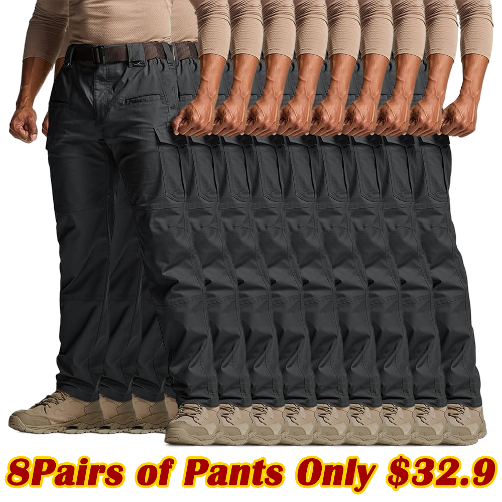 ⚡Last Day Clearance -Men's Flex Stretch Tactical Pants, Water Resistant Ripstop Cargo Pants
