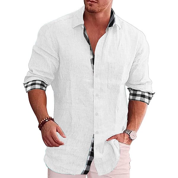 2023 Gentleman Paneled Casual Buttons Pocket Line Shirt-Buy 2 Free Shipping