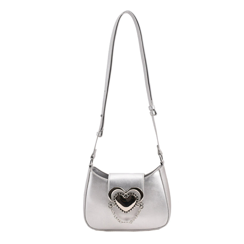 Women's Medium Pu Leather Solid Color Streetwear Square Zipper Underarm Bag