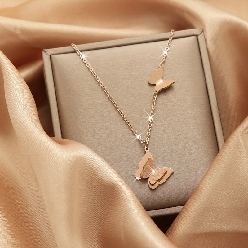Titanium Steel Vintage Style Tassel Plating Doll Constellation Crown Pendant Necklace