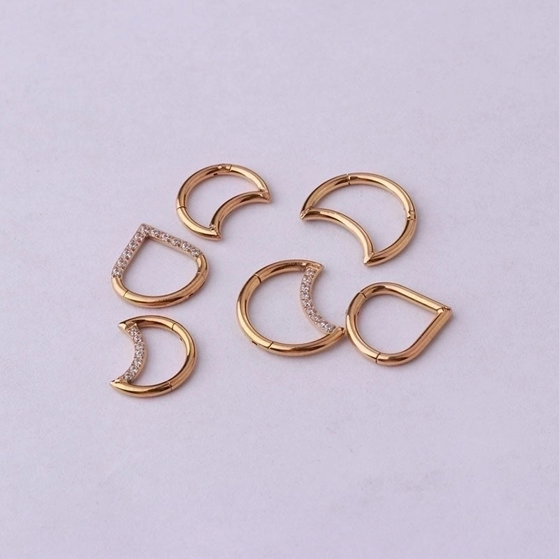 Nose Rings & Studs Fashion Water Droplets 316L Stainless Steel  Plating