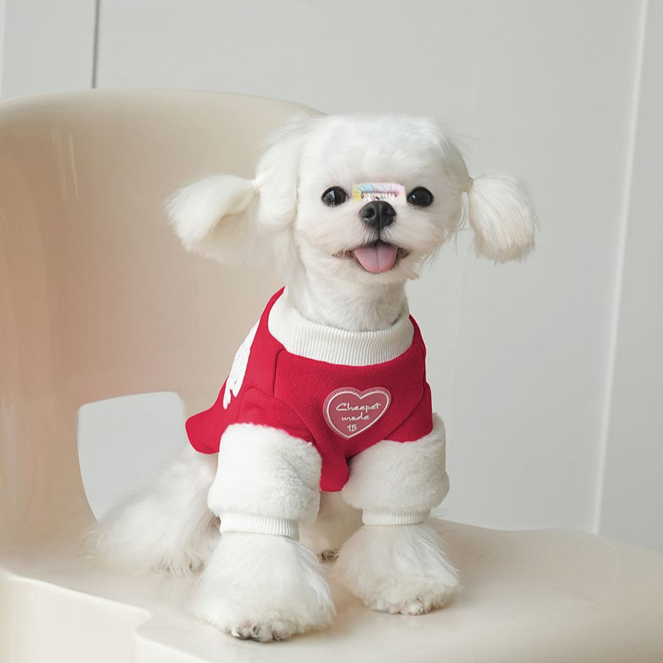 Sweet Puffy Sleeves Heart Dog Cat Hoodie