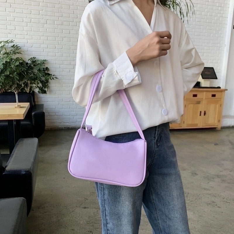 Medium Pu Leather Fashion Underarm Bag Hander Bag