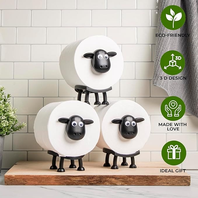 SHEEP TOILET ROLL HOLDER (SET OF 3)