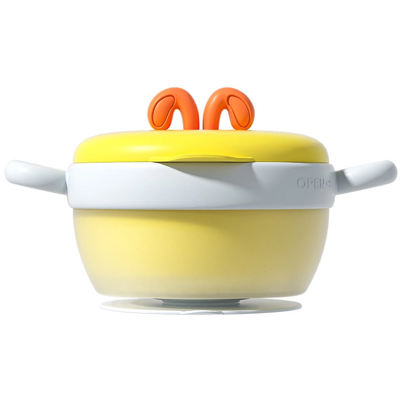 Supplement Bowl Water Injection Insulation Bowl  Anti-fall Anti-scald Stainless Steel Eating Spoon Special Bowl Sucker Tableware