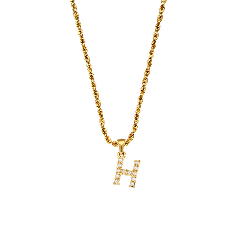 Fashion Letter Geometric Stainless Steel 18K Gold Plated Necklaces