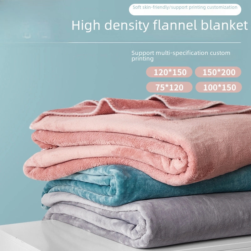 Flannel Blanket Air Conditioning Blanket Solid Color Nap Blanket Small Blanket Coral Fleece Lambswool Blanket Sofa Blanket