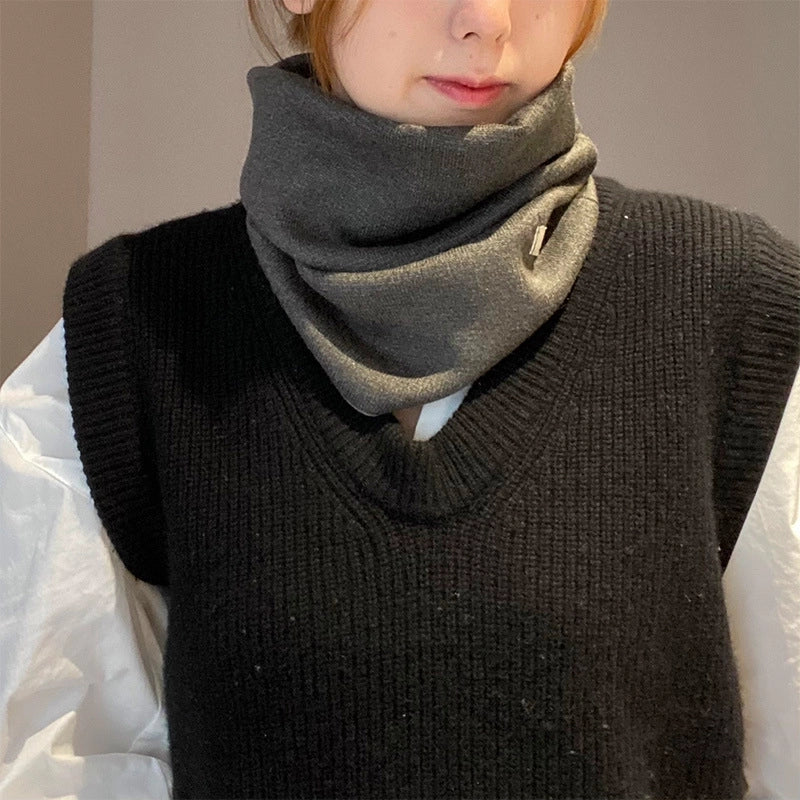 Unisex Minimalist Solid Color Polyester Crochet Lace Scarf Mask