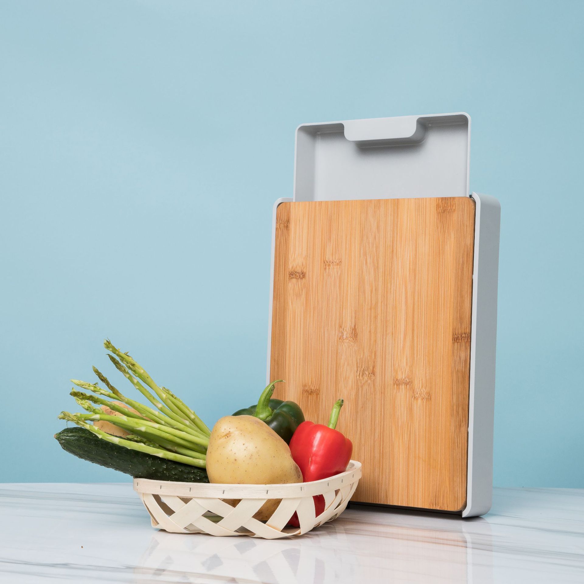 Kitchen Cutting Board with Detachable Storage Drawer