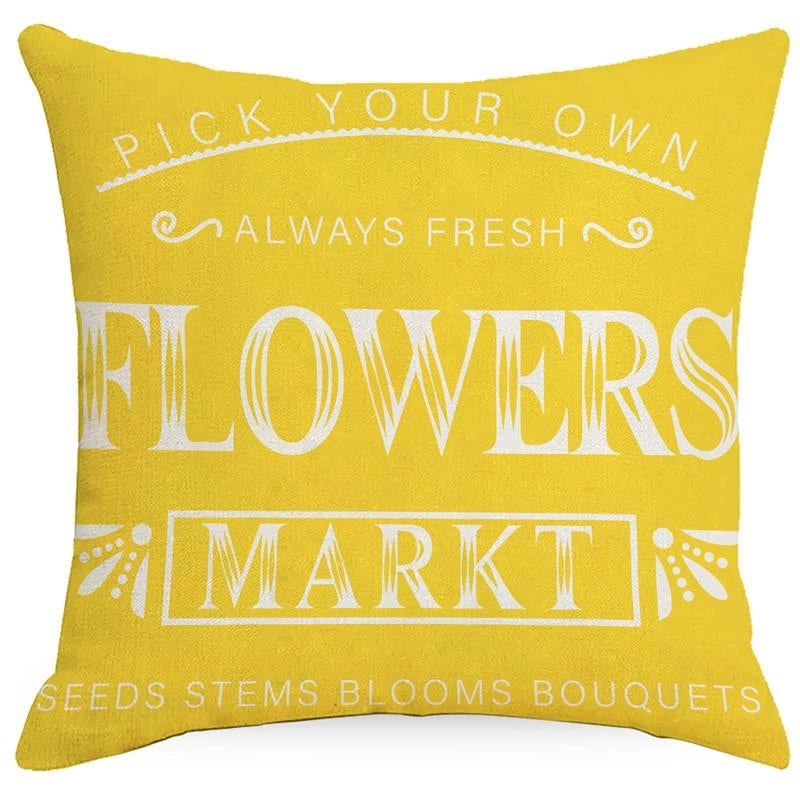 Minimalist Classic Style Commute Color Block Linen Pillow Cases