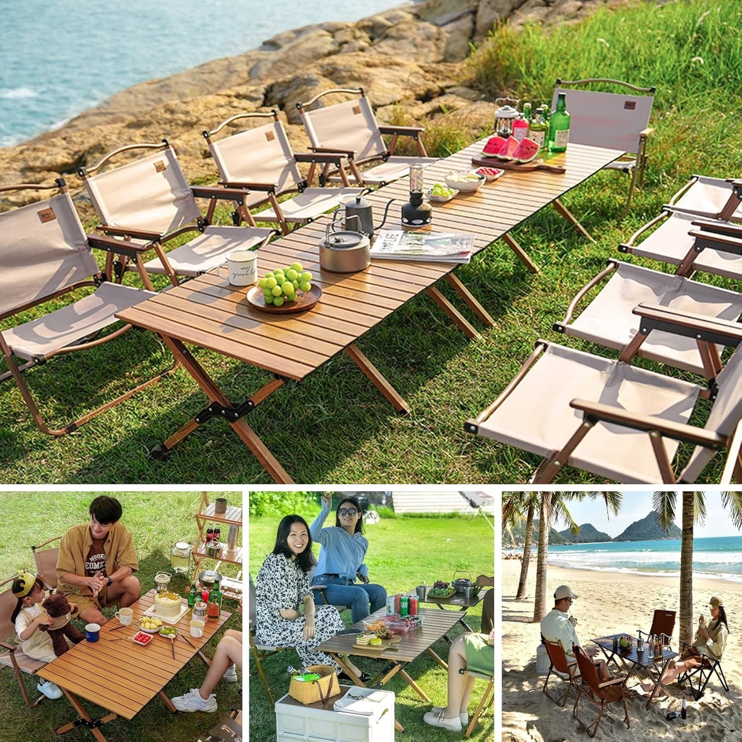 4ft Portable Picnic Table Foldable .47 Camping Tables That Fold Up Lightweight  .Roll Up Camp Table Folding