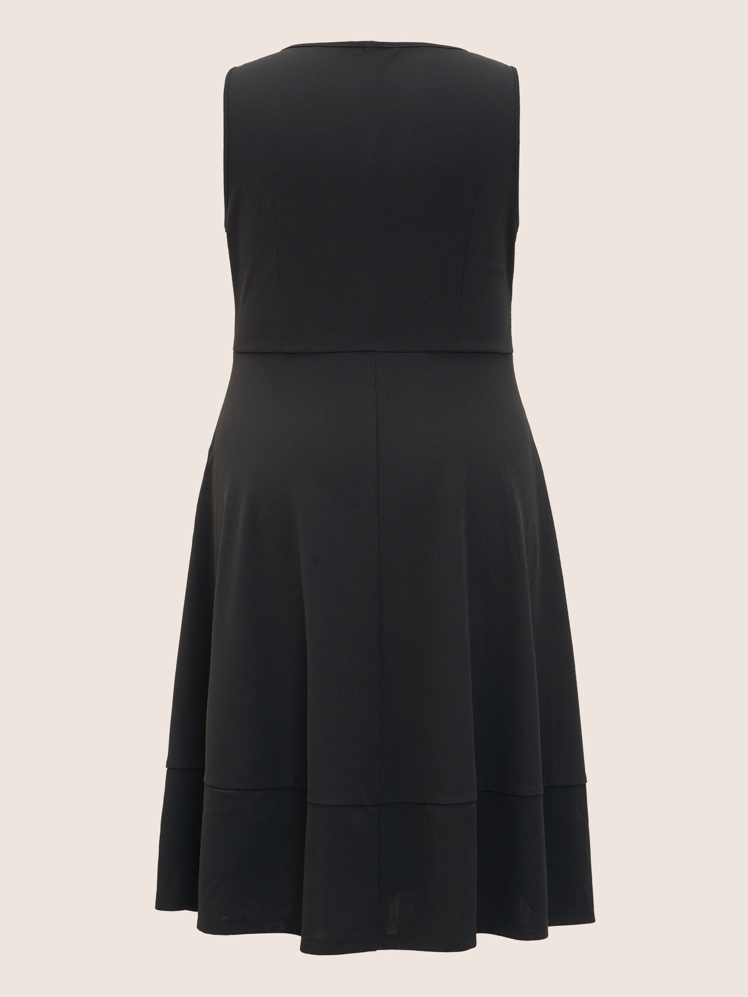 Solid Pocket Sleeveless Ruffle Hem Tank Dress