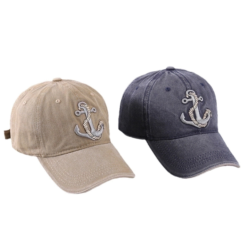 Unisex Hip-hop Retro Streetwear Anchor Embroidery Curved Eaves Baseball Cap