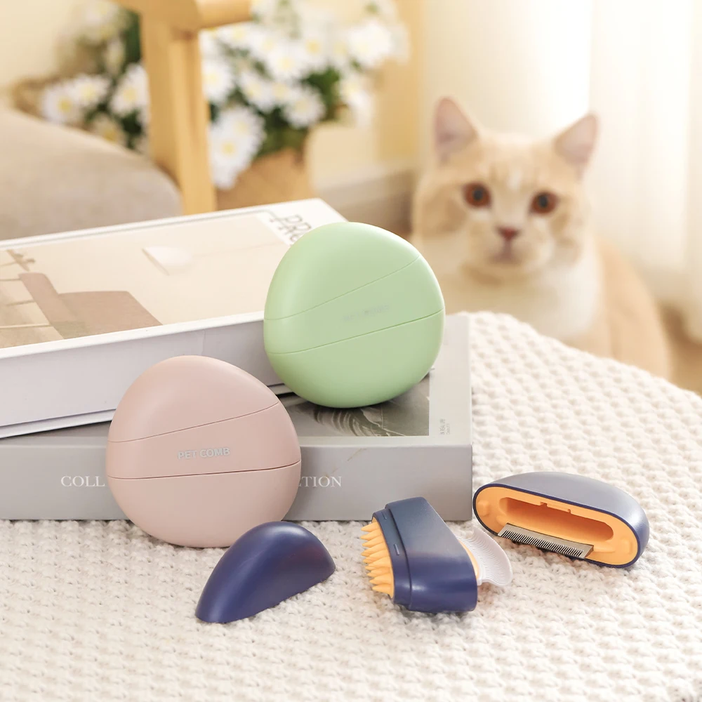 Multifunction 3 In 1 Portable Cobblestone Cleaning Grooming Massage Brush Pet Dog Cat Comb