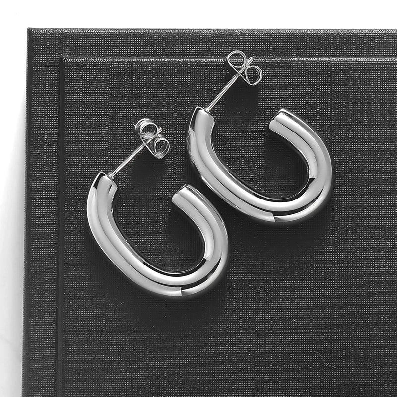 1 Pair Minimalist Classic Style Solid Color Polishing Plating Stainless Steel 18K Gold Plated Ear Studs