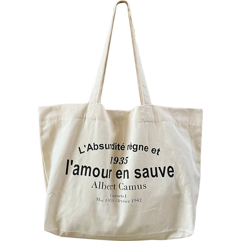 Women's Fashion Letter Canvas Shopping Bags