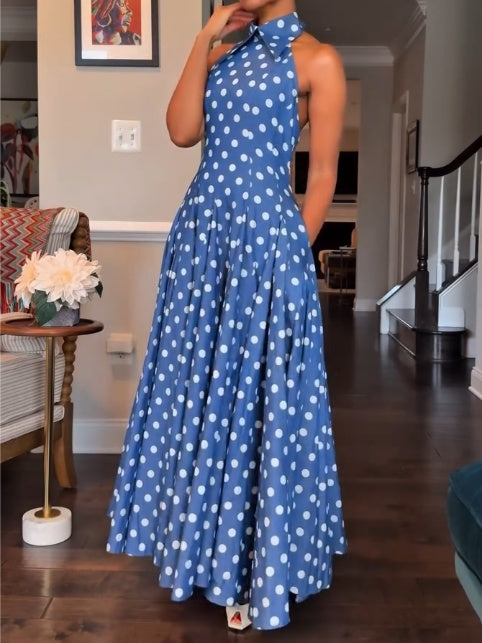 Denim Backless Midi Dress