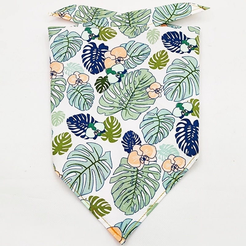 Cartoon Style Cotton Flower Printing Pet Saliva Towel