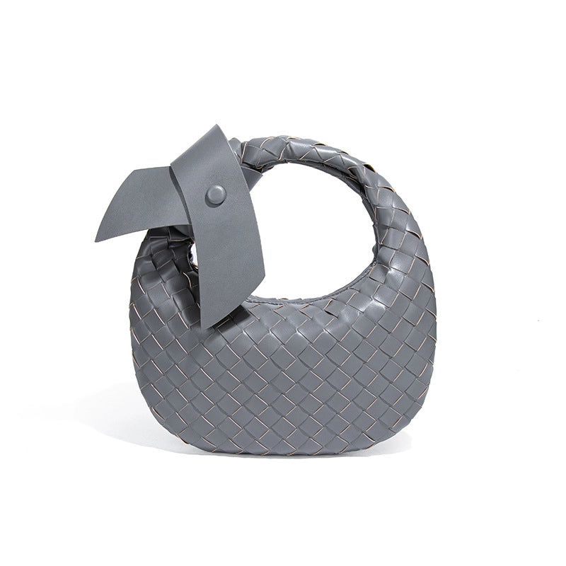 Women's Small Pu Leather Solid Color Elegant Streetwear Weave Square Zipper Straw Bag